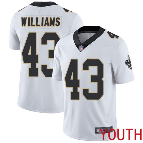 New Orleans Saints Limited White Youth Marcus Williams Road Jersey NFL Football 43 Vapor Untouchable Jersey